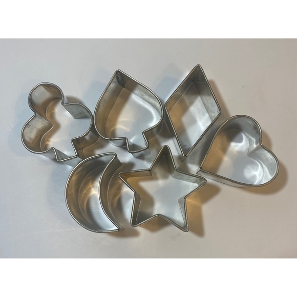 Other - Vintage Bridge Luncheon Sandwich Cutter Set Cookie Cutters Set of 6 Metal